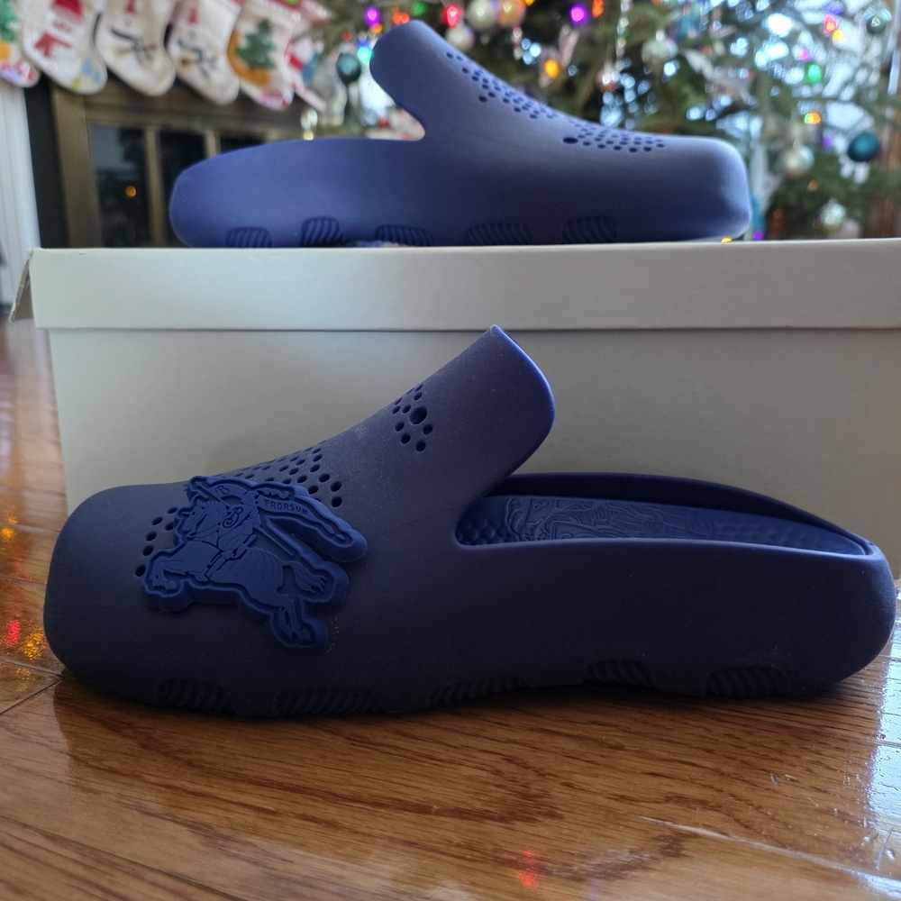 Burberry Blue Slip-On Slippers